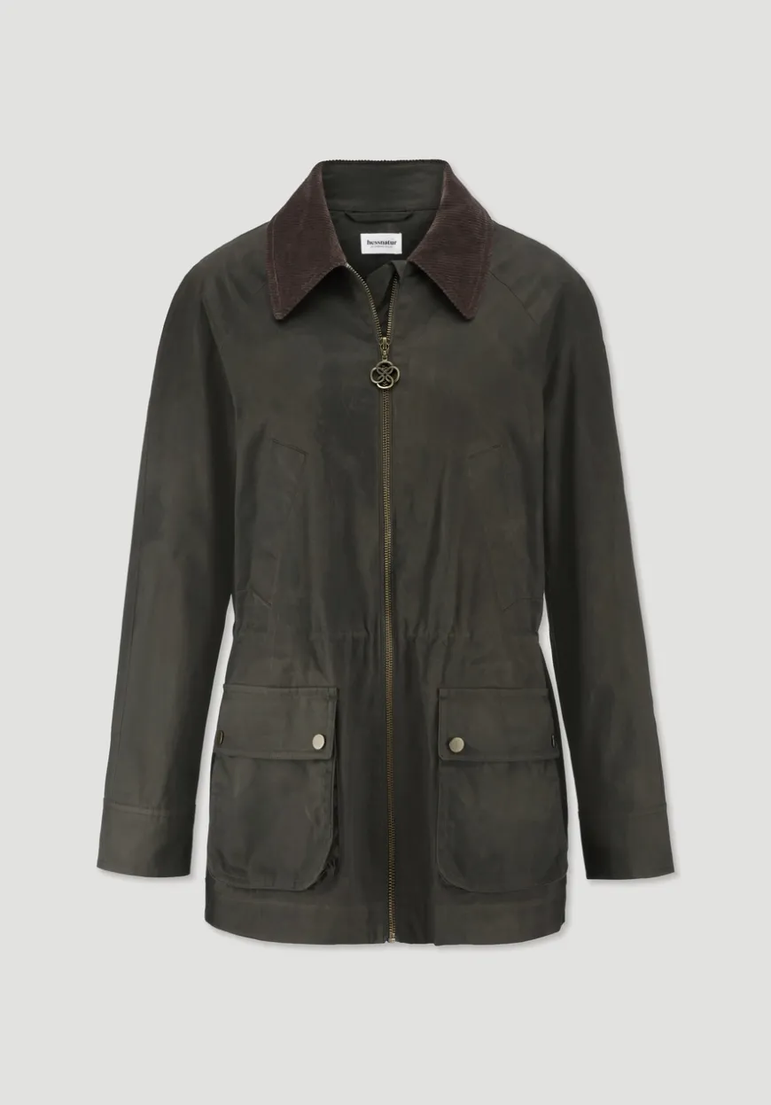 hessnatur Wachsjacke Regular aus reiner Bio-Baumwolle von|Damen Jacken & Mäntel