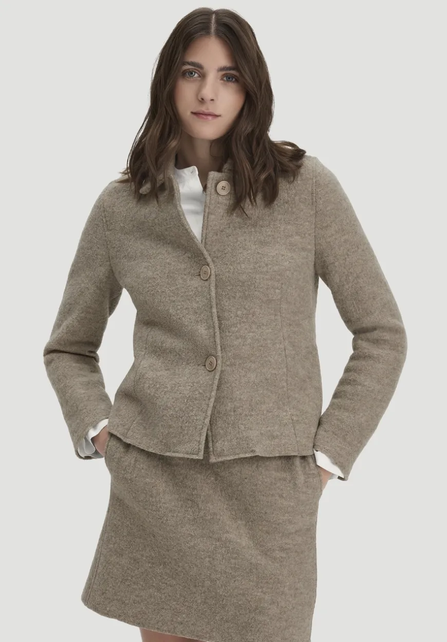 hessnatur Walk Jacke Regular aus reiner Bio-Merinowolle von|Damen Jacken & Mäntel