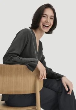 hessnatur Wickelbluse Regular aus TENCEL™ Lyocell von|Damen Blusen
