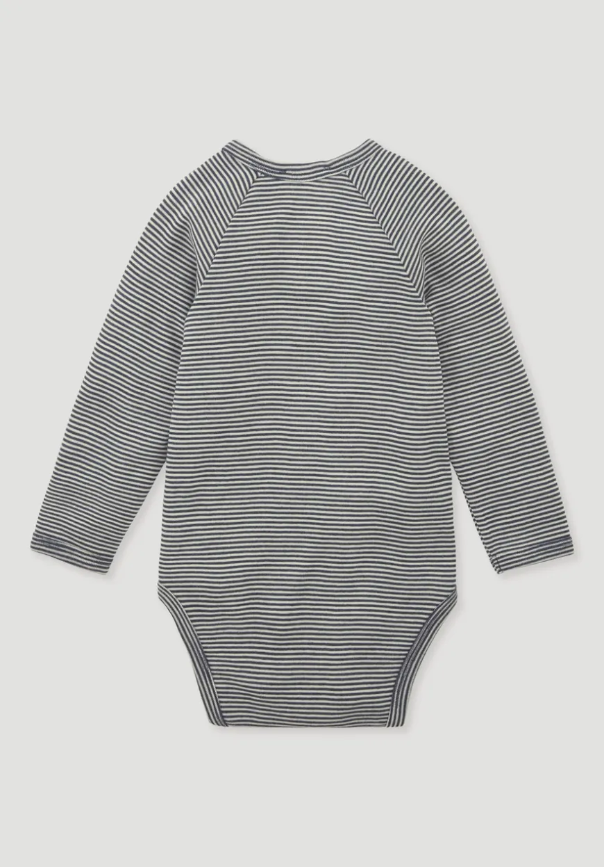 hessnatur Wickelbody Langarm aus Bio-Merinowolle mit Seide von| Bodys|Baby-Bodys