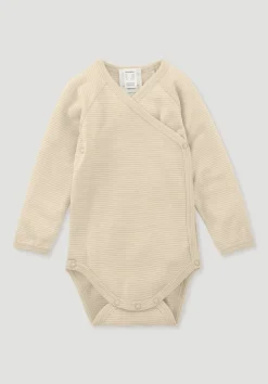hessnatur Wickelbody Langarm aus Bio-Merinowolle mit Seide von| Bodys|Baby-Bodys