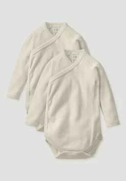 hessnatur Wickelbody Langarm im 2er-Pack aus reiner Bio-Baumwolle von| Bodys|Baby-Bodys