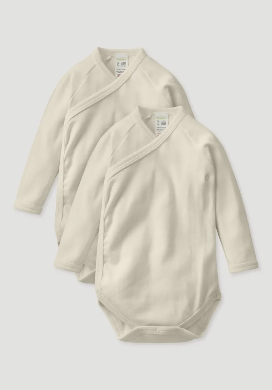hessnatur Wickelbody Langarm im 2er-Pack aus reiner Bio-Baumwolle von| Bodys|Baby-Bodys