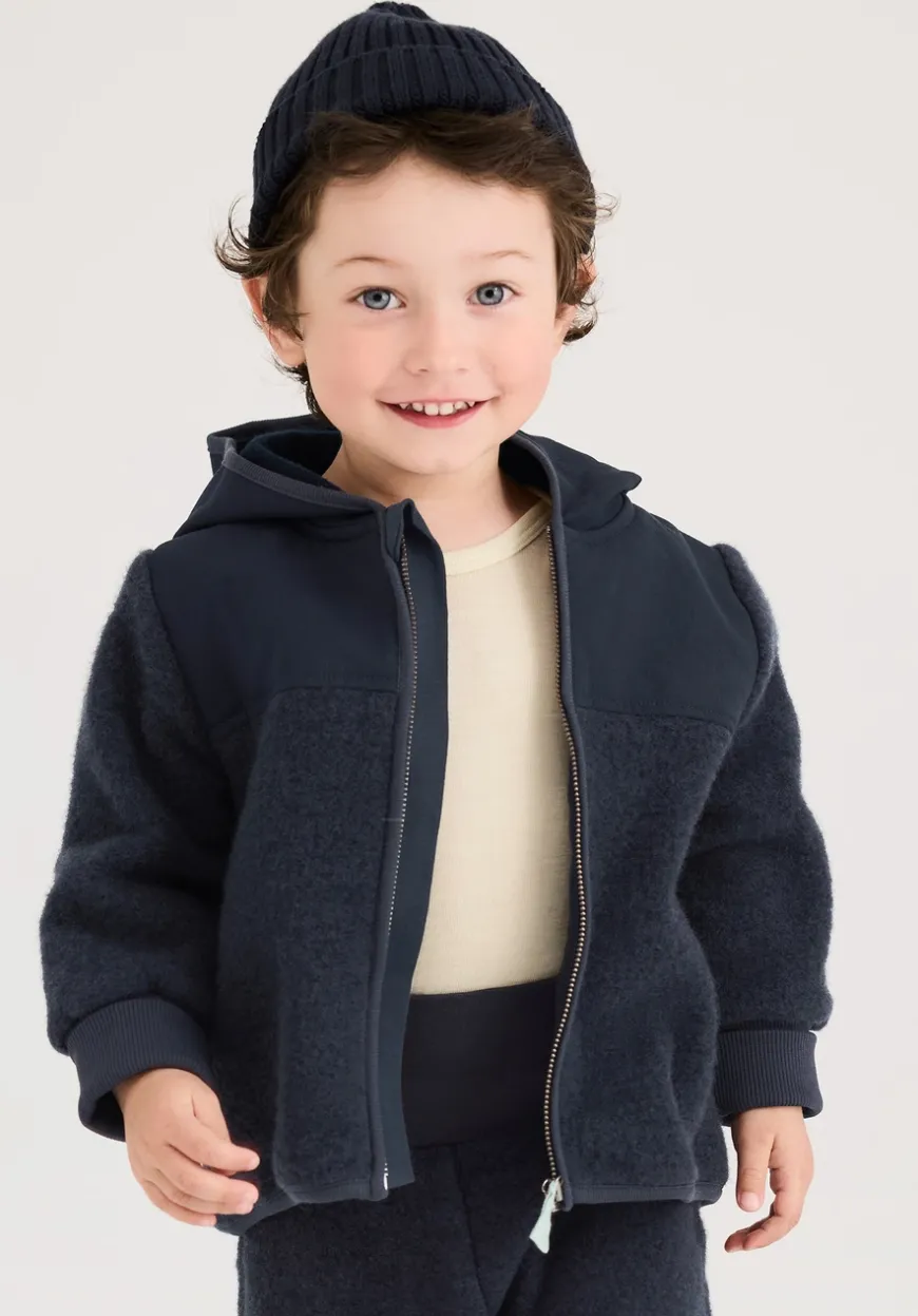 hessnatur Wollfleece Jacke aus Bio-Merinowolle mit Softshell von| Fleece|Jacken