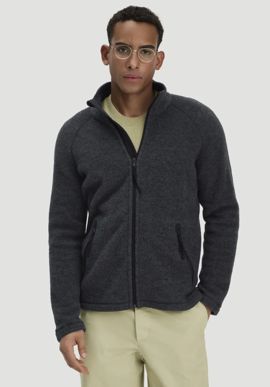 hessnatur Wollfleece Jacke Regular aus reiner Bio-Merinowolle von|Herren Jacken & Mäntel|Fleece