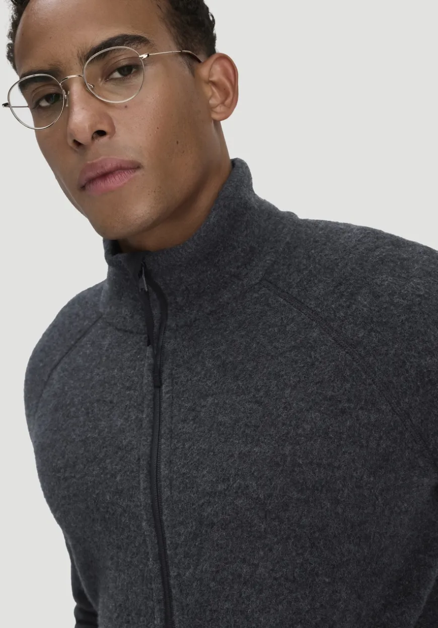 hessnatur Wollfleece Jacke Regular aus reiner Bio-Merinowolle von|Herren Jacken & Mäntel|Fleece