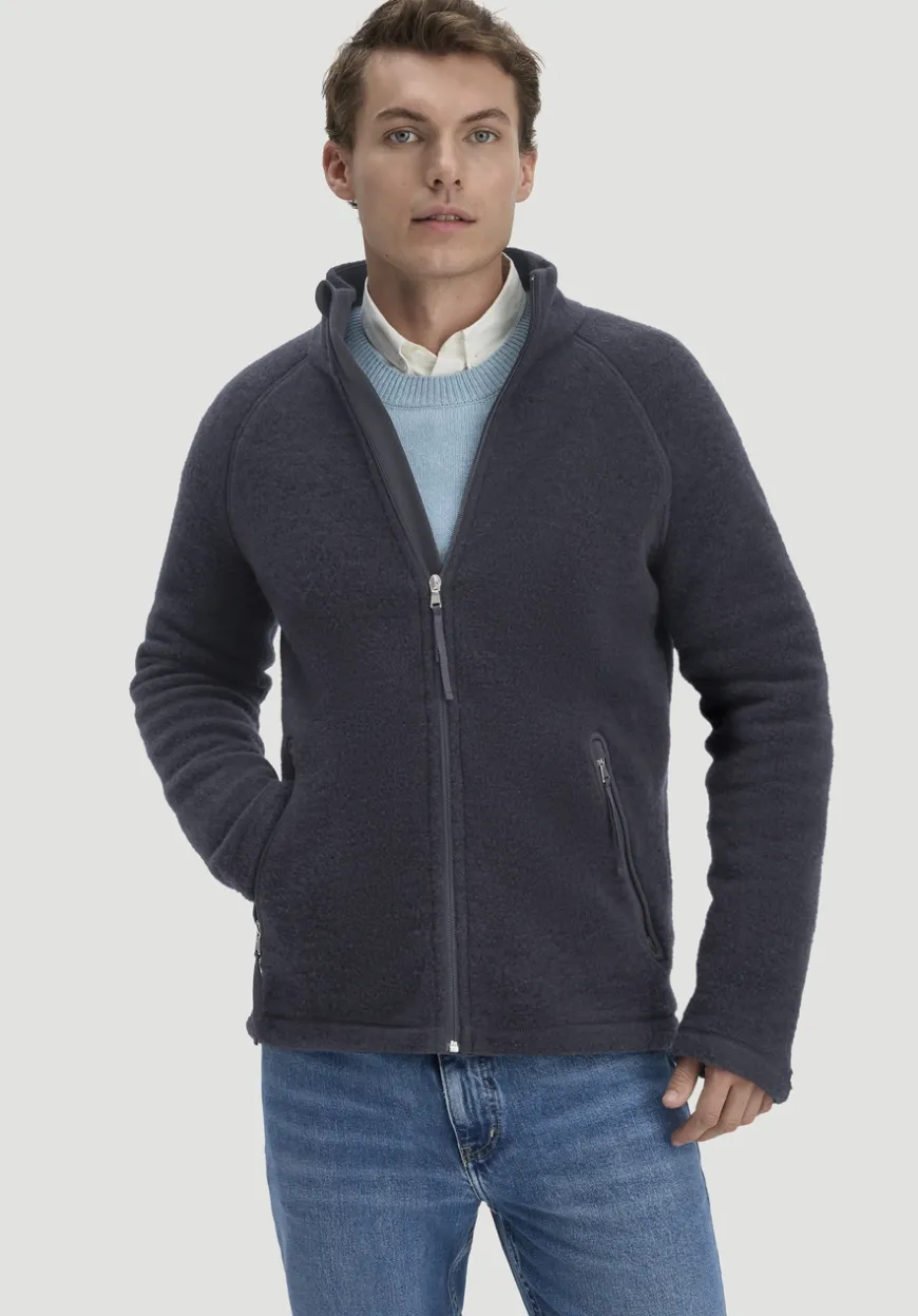 hessnatur Wollfleece Jacke Regular aus reiner Bio-Merinowolle von|Herren Jacken & Mäntel|Fleece