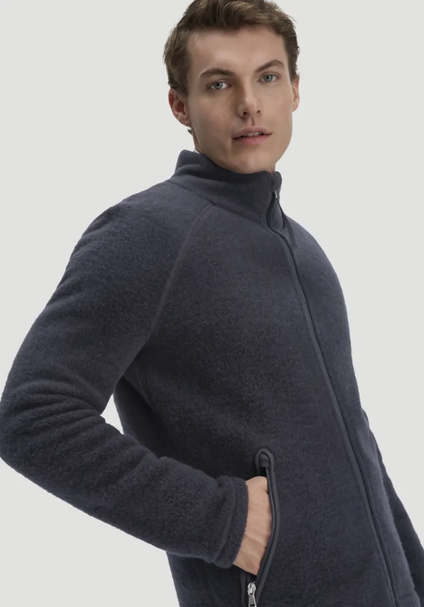 hessnatur Wollfleece Jacke Regular aus reiner Bio-Merinowolle von|Herren Jacken & Mäntel|Fleece