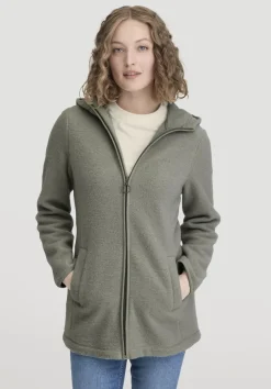 hessnatur Wollfleece Kapuzen-Jacke Regular aus Bio-Merinowolle und Bio-Baumwolle von|Damen Jacken & Mäntel|Fleece