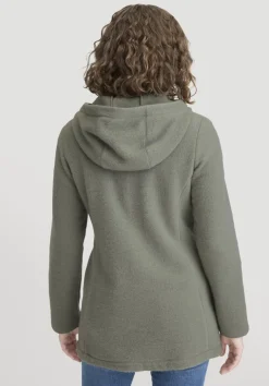 hessnatur Wollfleece Kapuzen-Jacke Regular aus Bio-Merinowolle und Bio-Baumwolle von|Damen Jacken & Mäntel|Fleece