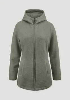 hessnatur Wollfleece Kapuzen-Jacke Regular aus Bio-Merinowolle und Bio-Baumwolle von|Damen Jacken & Mäntel|Fleece