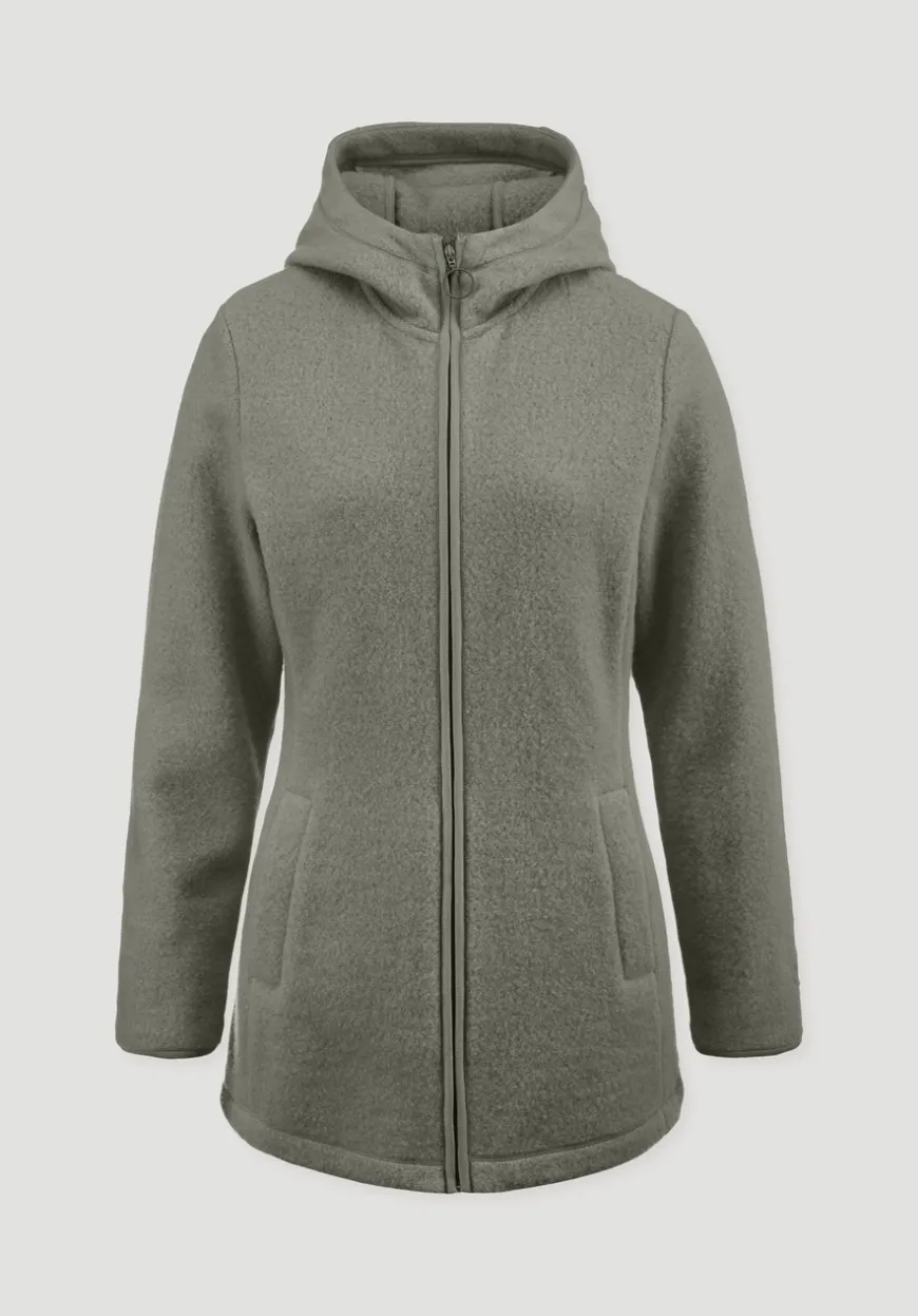hessnatur Wollfleece Kapuzen-Jacke Regular aus Bio-Merinowolle und Bio-Baumwolle von|Damen Jacken & Mäntel|Fleece