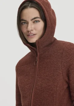 hessnatur Wollfleece Kapuzen-Jacke Regular aus Bio-Merinowolle und Bio-Baumwolle von|Damen Jacken & Mäntel|Fleece