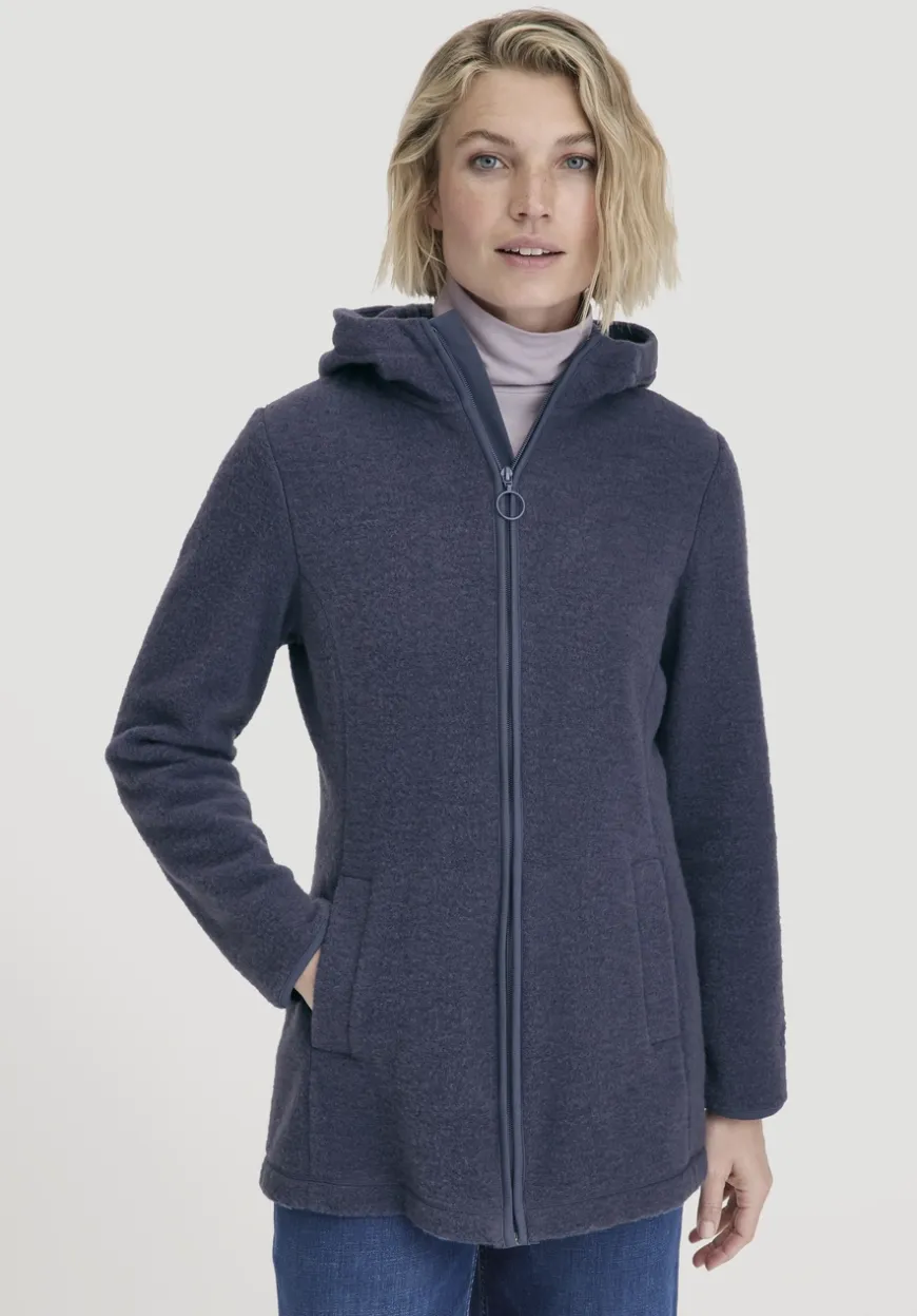 hessnatur Wollfleece Kapuzen-Jacke Regular aus Bio-Merinowolle und Bio-Baumwolle von|Damen Jacken & Mäntel|Fleece