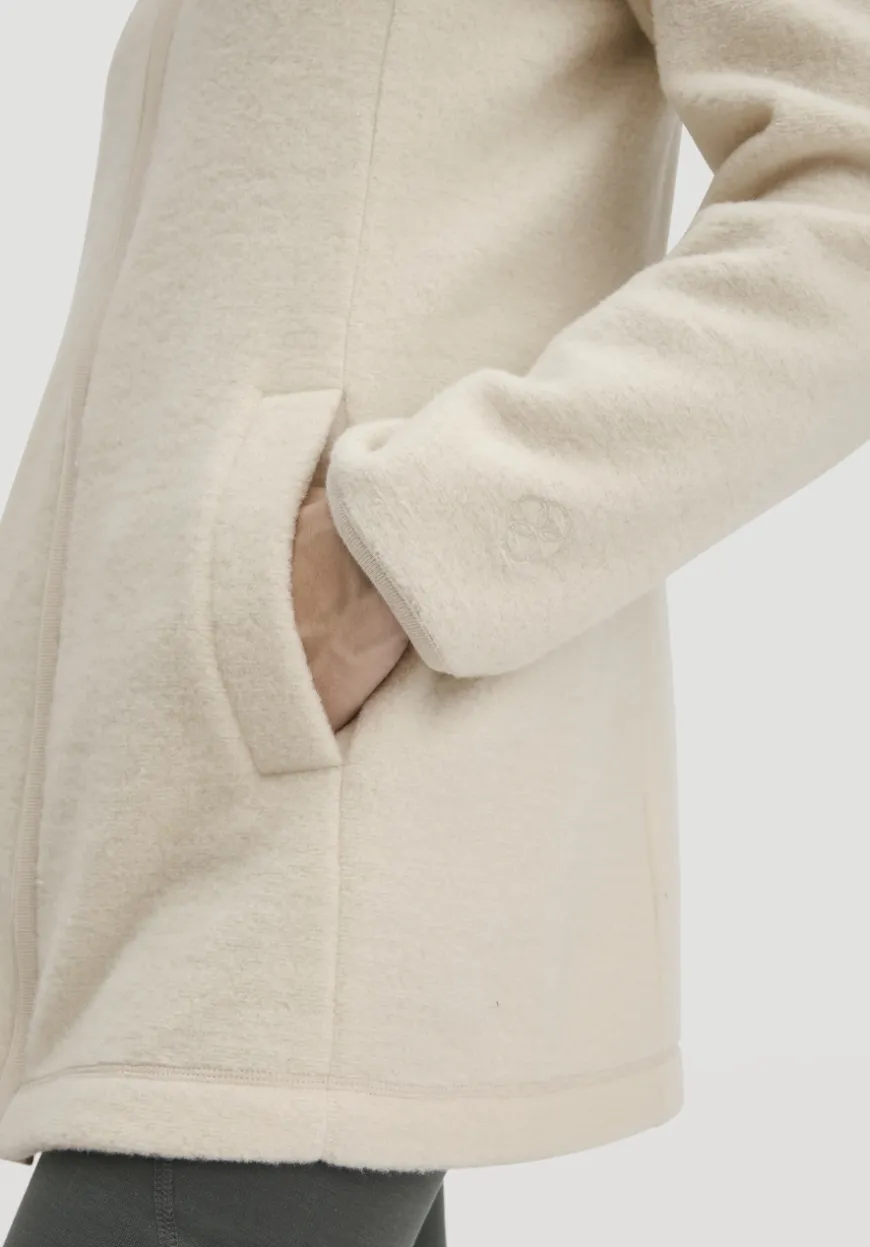 hessnatur Wollfleece Kapuzen-Jacke Regular aus Bio-Merinowolle und Bio-Baumwolle von|Damen Jacken & Mäntel|Fleece
