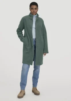 hessnatur Wollfleece Mantel Regular aus reiner Bio-Merinowolle von|Damen Jacken & Mäntel|Fleece