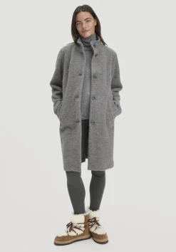 hessnatur Wollfleece Mantel Regular aus reiner Bio-Merinowolle von|Damen Jacken & Mäntel|Fleece