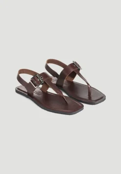 hessnatur Zehentrenner Sandale aus chromfrei gegerbtem Leder von|Damen Schuhe